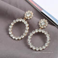 yiwu futian market newest big circle full diamonds crystal baroque earring accessories women jewelry